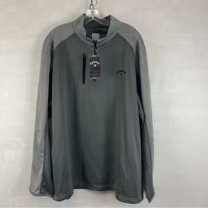 Callaway Men’s Golf Quarter-Zip Pullover‎ Gray “Quiet Shade” XXL NWT